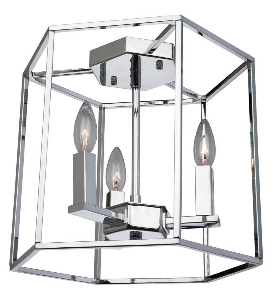 Modern Elegance 3 Light  Chrome Flush Mount – Style: 7909088 XI56305768937