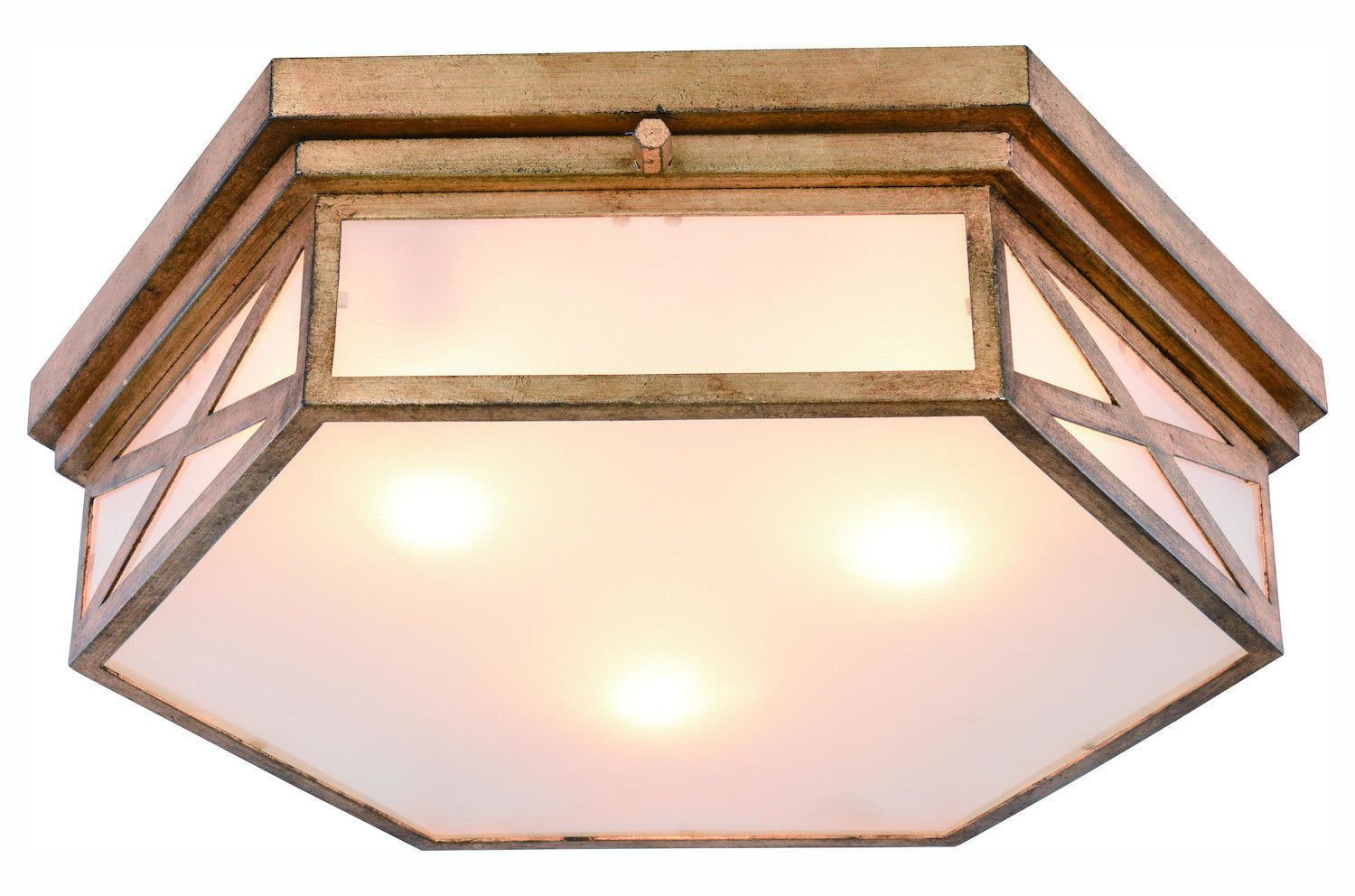 Penta Collection Flush Mount D:18In. H:4.5In. Lt:3 Golden Iron  Finish – Style: 7836278 XI56305768931