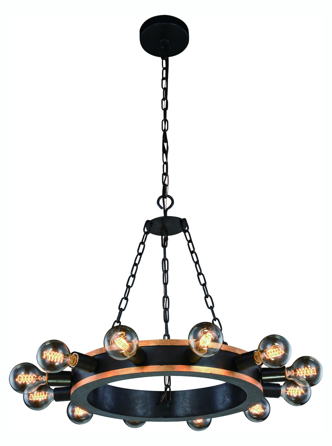 Winston Collection Pendant Lamp D:25In. H:18In. Lt:12 Golden Iron & Vintage – Style: 7836518 XI56305768930