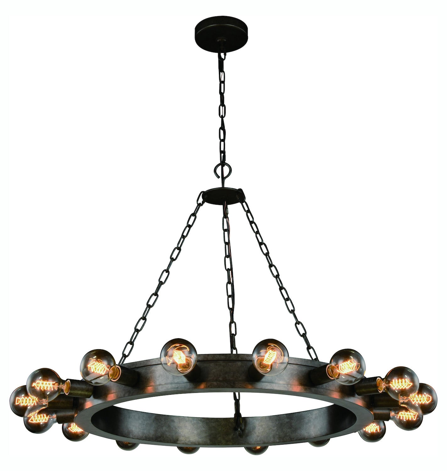 Winston Collection Pendant Lamp D:35In. H:22In. Lt:16 Aged Iron Finish – Style: 7836522 XI56305768924