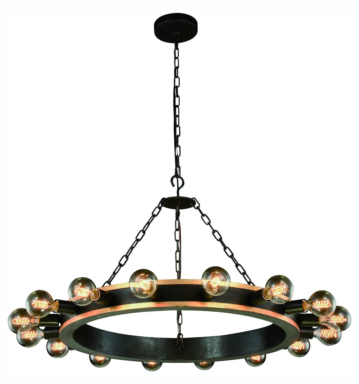 Winston Collection Pendant Lamp D:35In. H:22In. Lt:16 Golden Iron & Vintage – Style: 7836524 XI56305768923