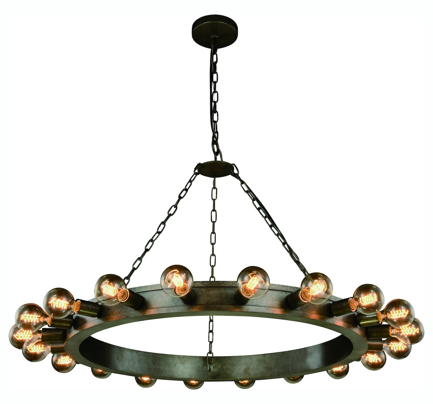 Winston Collection Pendant Lamp D:40In. H:24In. Lt:20 Aged Iron Finish – Style: 7836528 XI56305768917