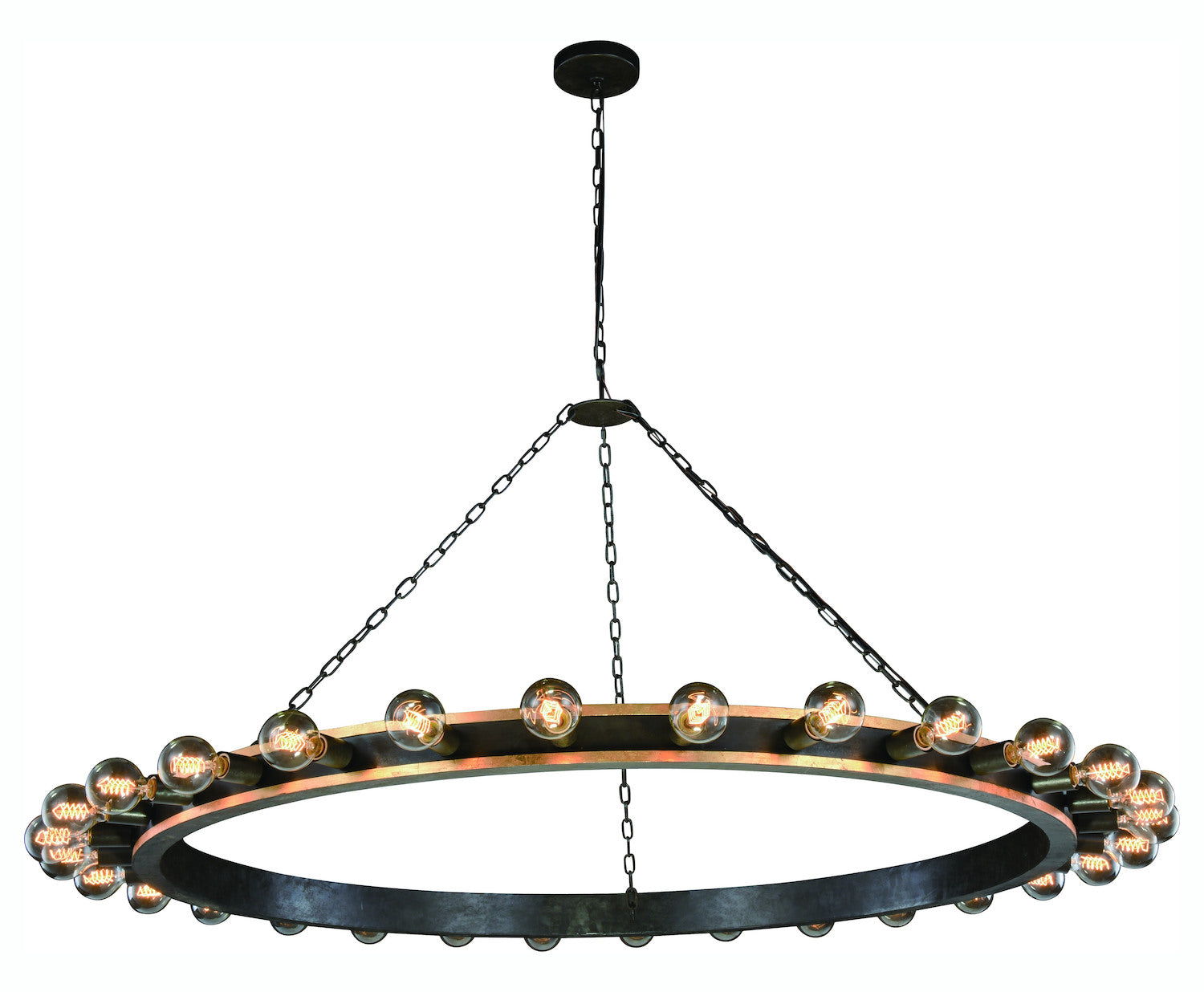 Winston Collection Pendant Lamp D:65In. H:34In. Lt:30 Golden Iron & Vintage – Style: 7836540 XI56305768908